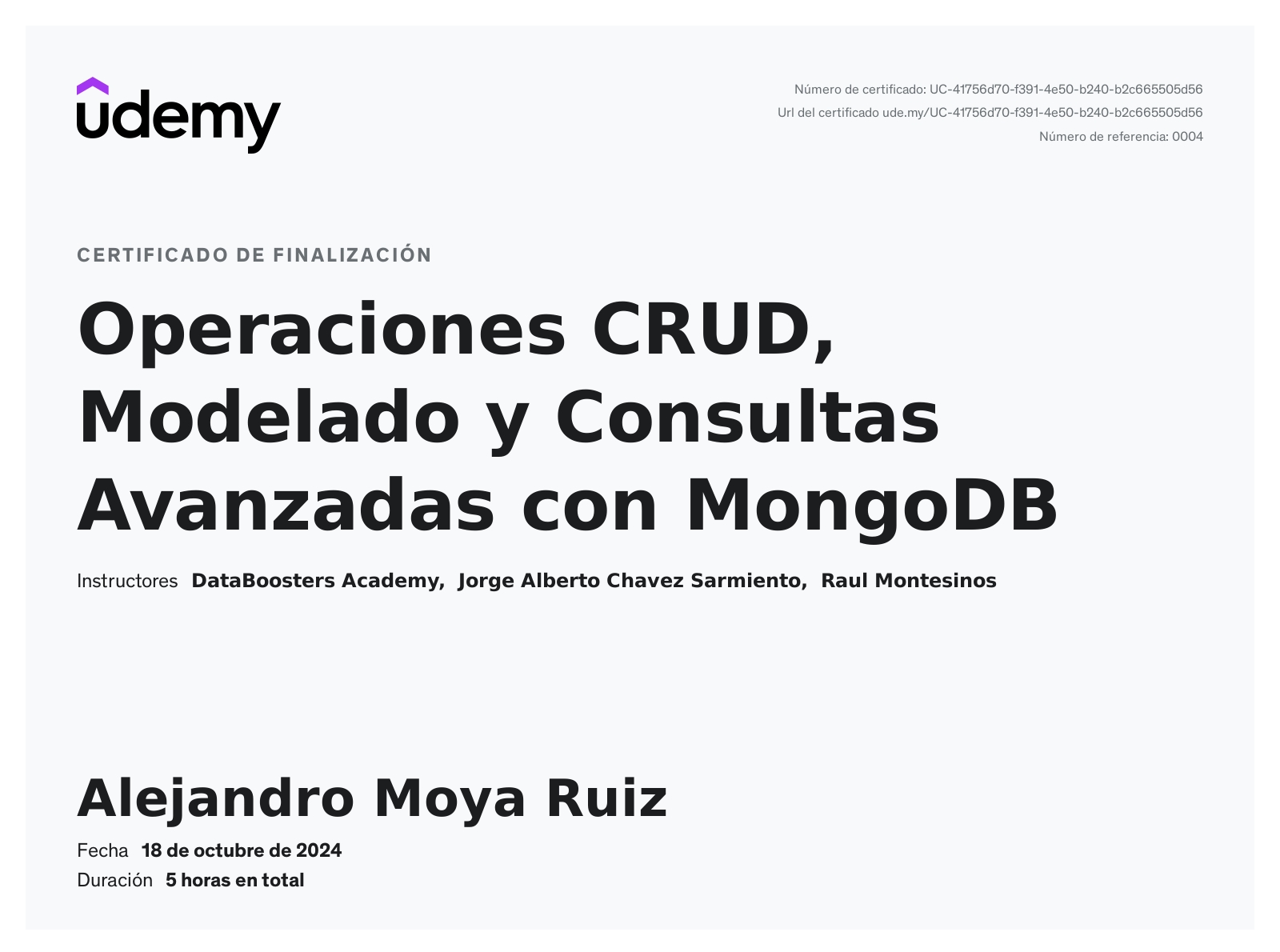 Certificado Microservicios Spring Boot