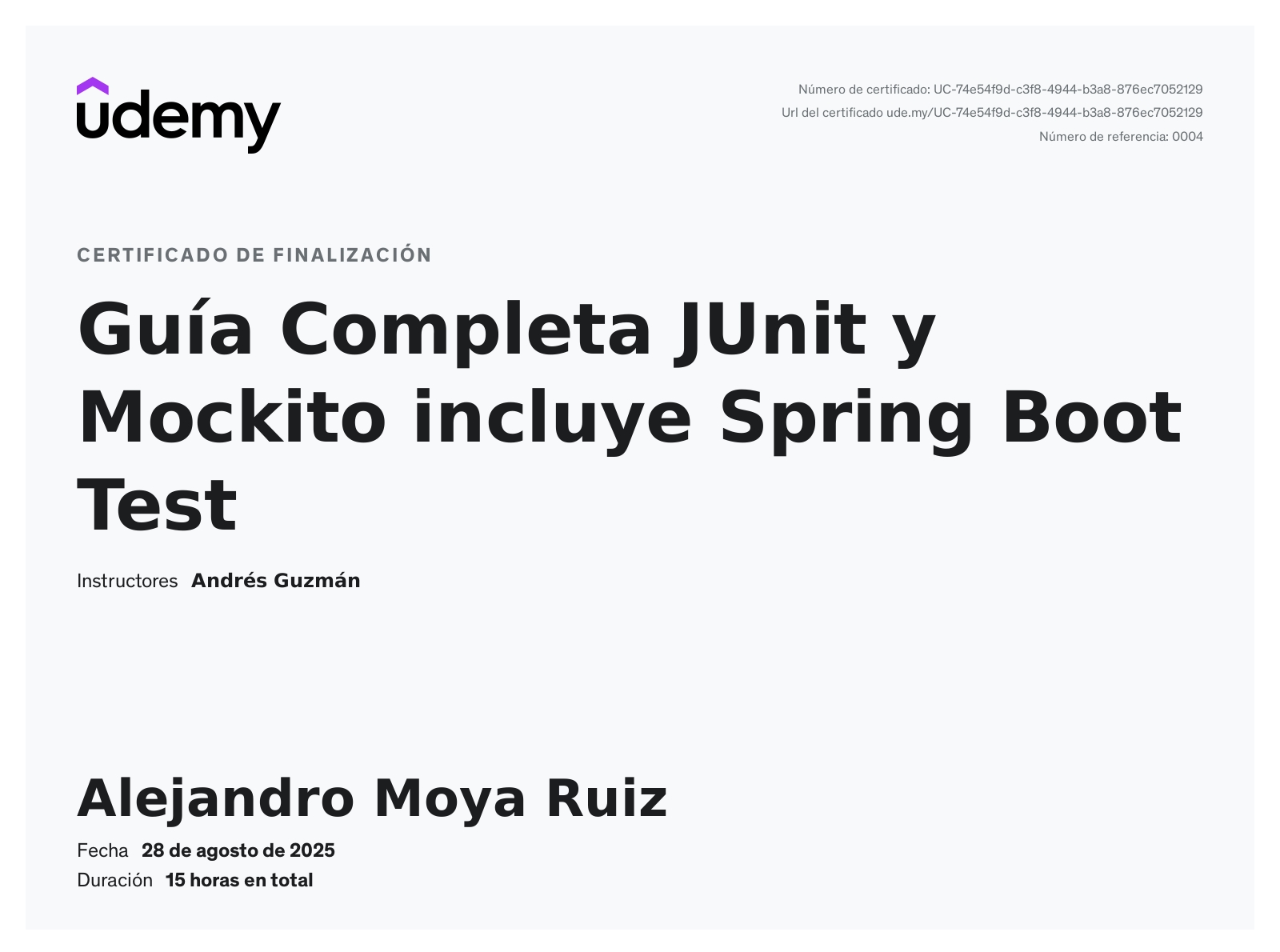 Certificado Microservicios Spring Boot